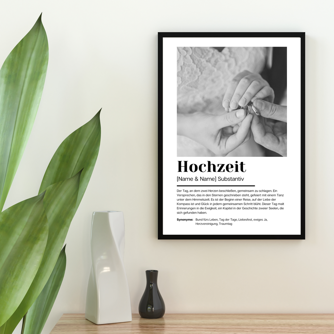 Fotoposter Definition HOCHZEIT personalisiert