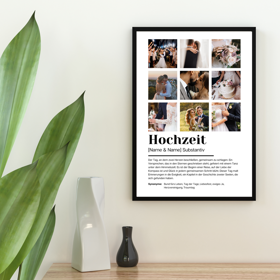 Poster Fotocollage Definition HOCHZEIT personalisiert
