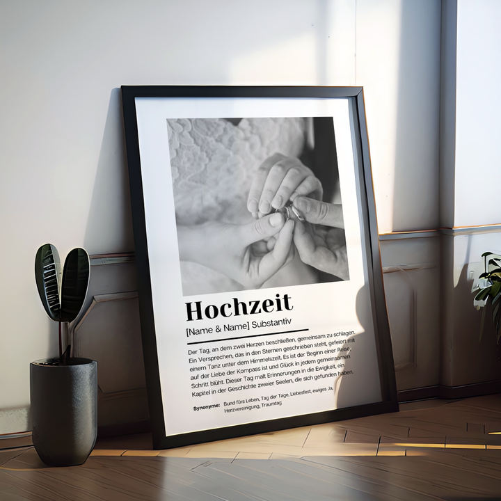 Fotoposter Definition HOCHZEIT personalisiert