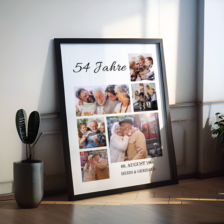 Personalisierte Poster Fotocollage zum Hochzeitstag | Kleibt