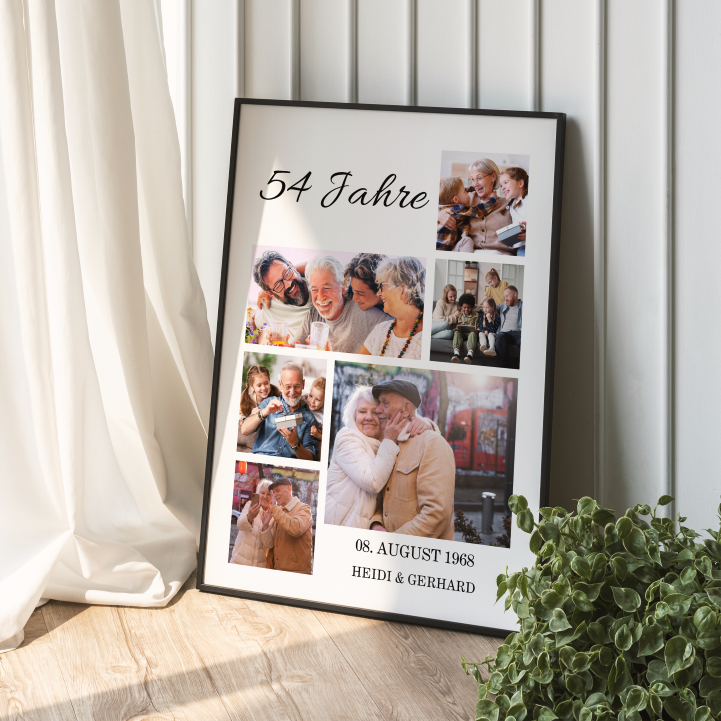 Personalisierte Poster Fotocollage zum Hochzeitstag | Kleibt