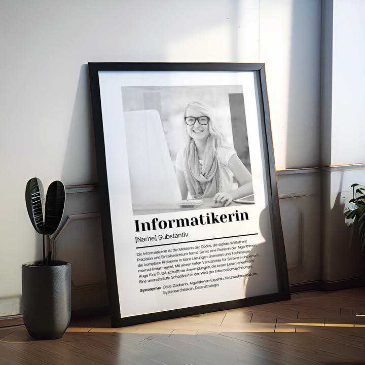 Fotoposter Definition INFORMATIKERIN personalisiert