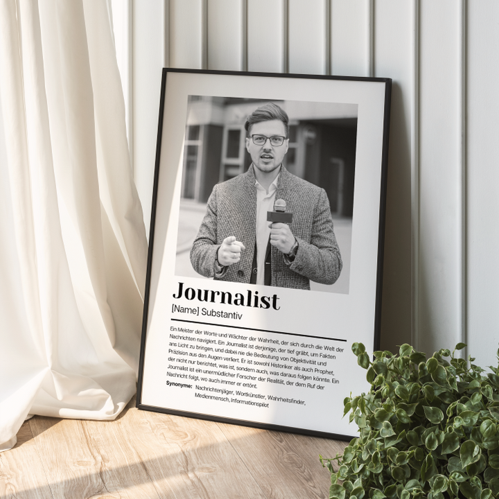 Fotoposter Definition JOURNALIST personalisiert