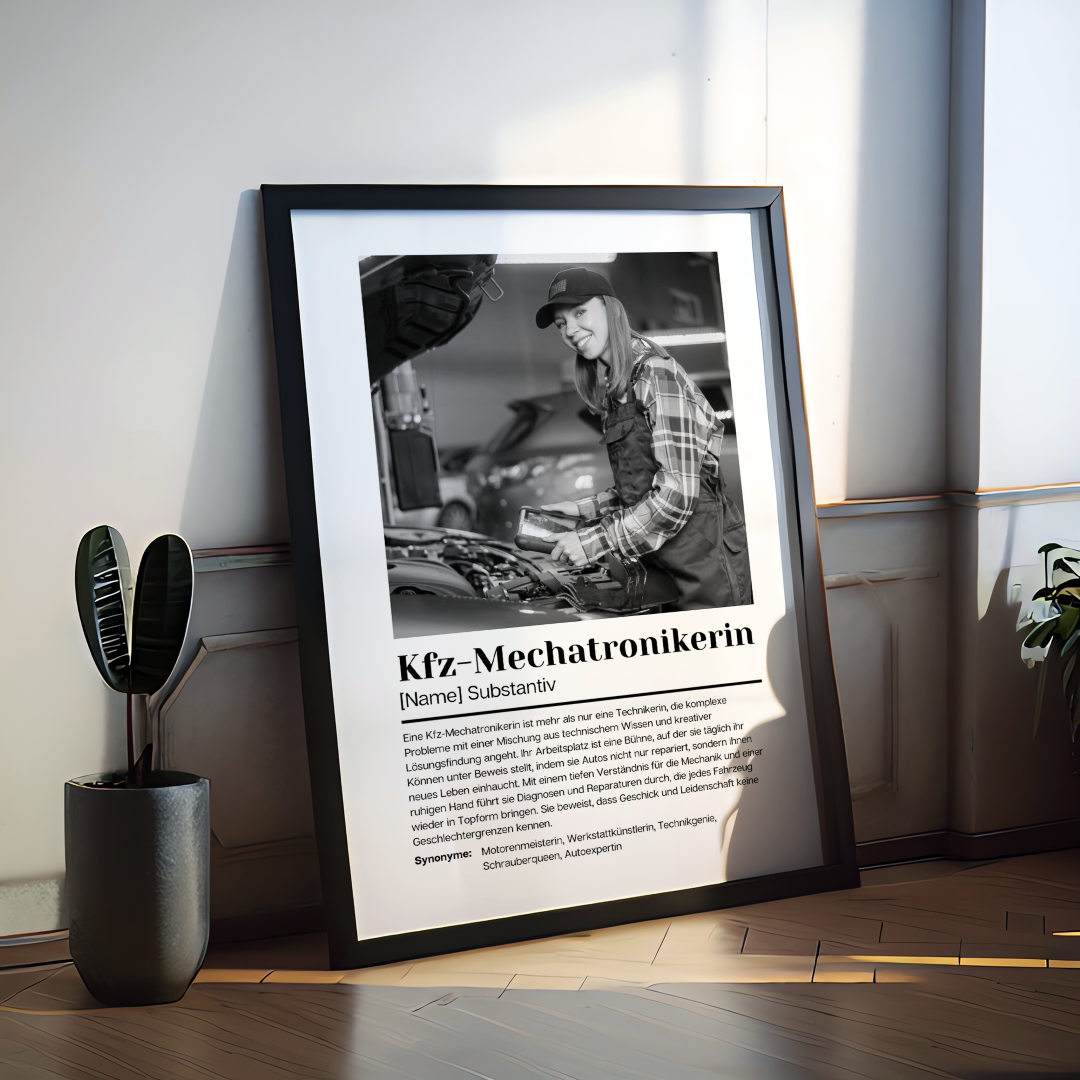 Fotoposter Definition KFZ-MECHATRONIKERIN personalisiert