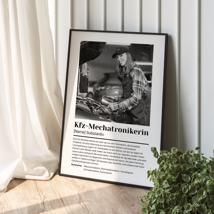 Fotoposter Definition KFZ-MECHATRONIKERIN personalisiert