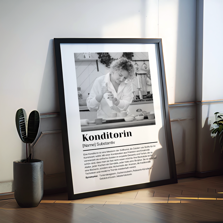 Fotoposter Definition KONDITORIN personalisiert