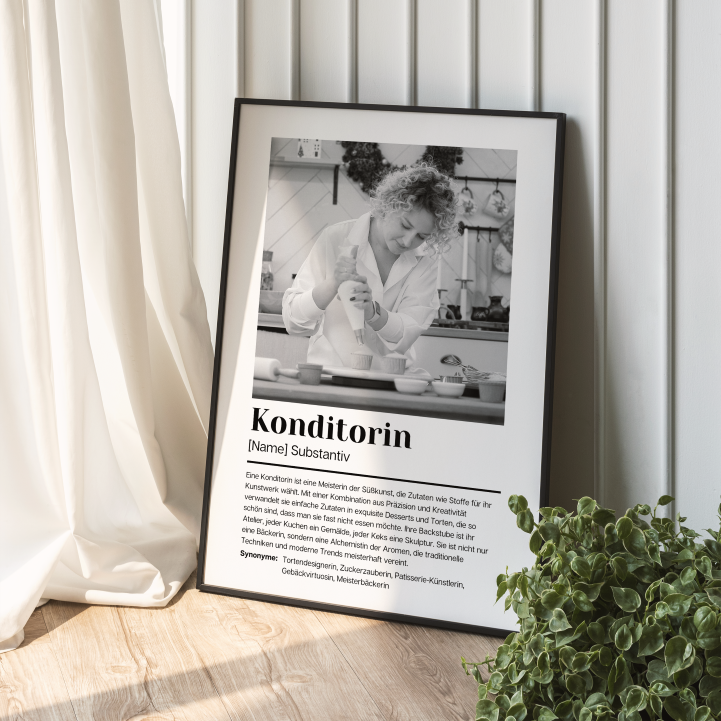 Fotoposter Definition KONDITORIN personalisiert