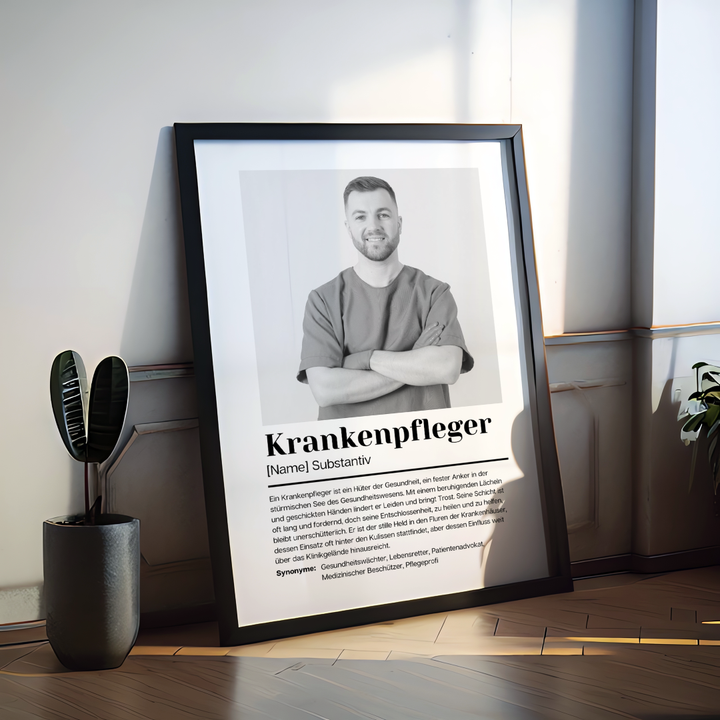 Fotoposter Definition KRANKENPFLEGER personalisiert