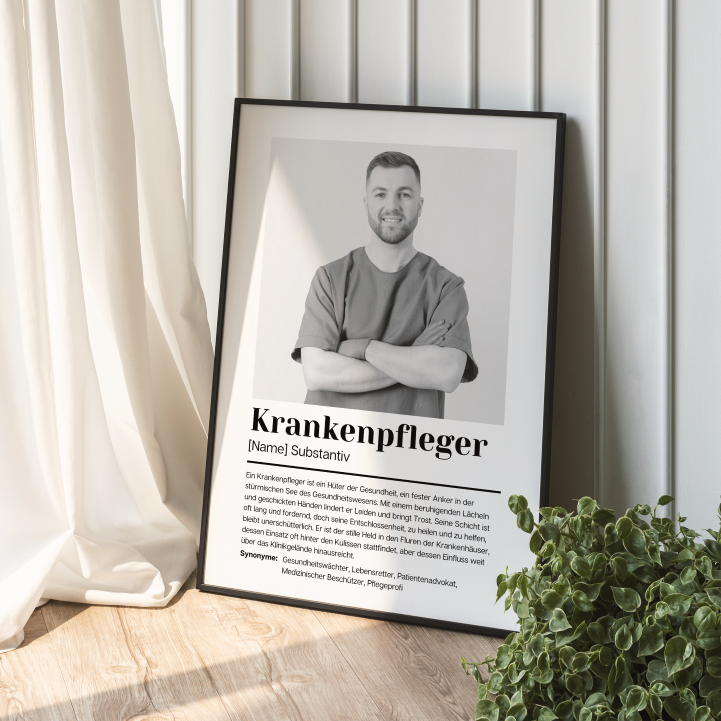 Fotoposter Definition KRANKENPFLEGER personalisiert