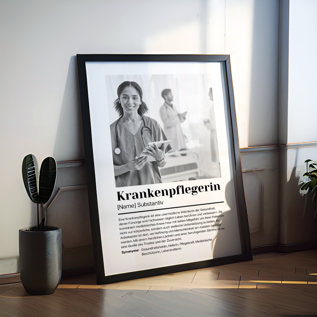 Fotoposter Definition KRANKENPFLEGERIN personalisiert