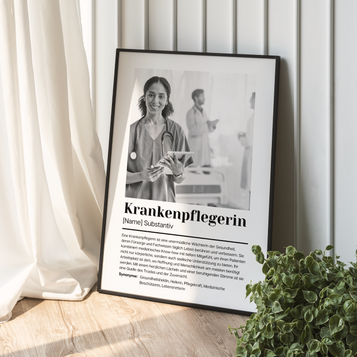 Fotoposter Definition KRANKENPFLEGERIN personalisiert