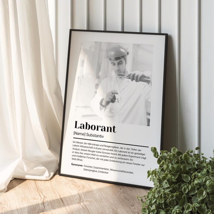 Fotoposter Definition LABORANT personalisiert