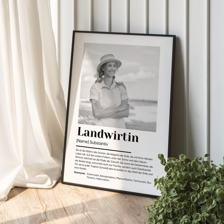 Fotoposter Definition LANDWIRTIN personalisiert