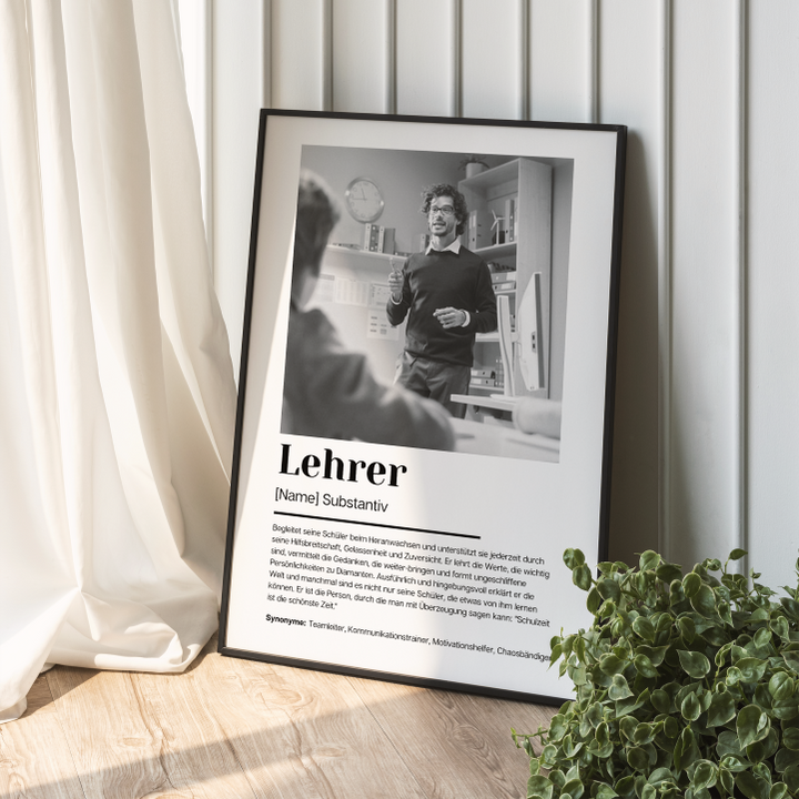 Fotoposter Definition LEHRER personalisiert