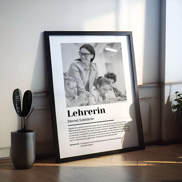 Fotoposter Definition LEHRERIN personalisiert