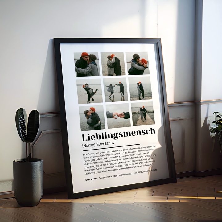Poster Fotocollage Definition LIEBLINGSMENSCH personalisiert