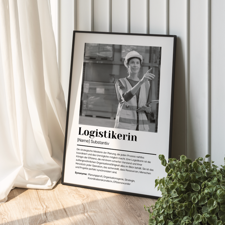 Fotoposter Definition LOGISTIKERIN personalisiert