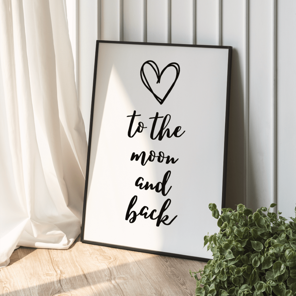 Love to the moon and back Spruch Poster