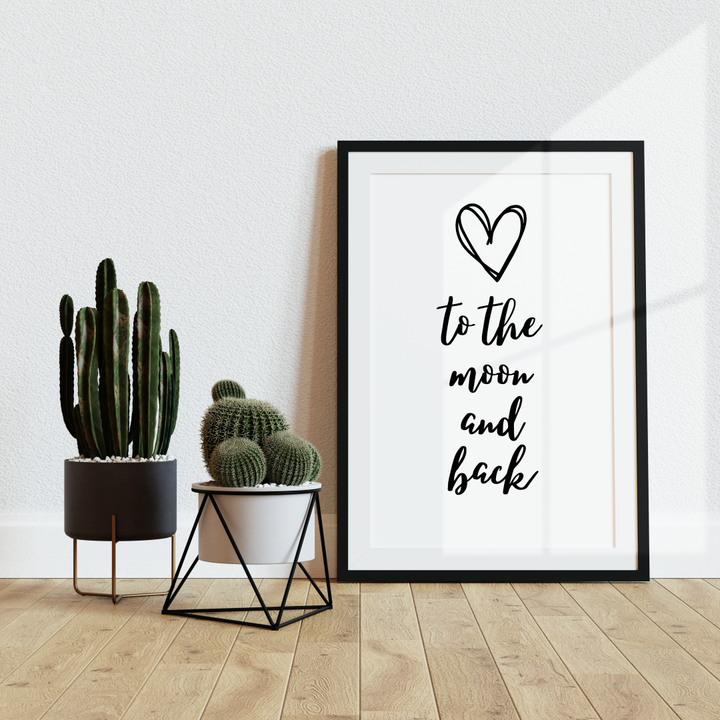 Love to the moon and back Spruch Poster