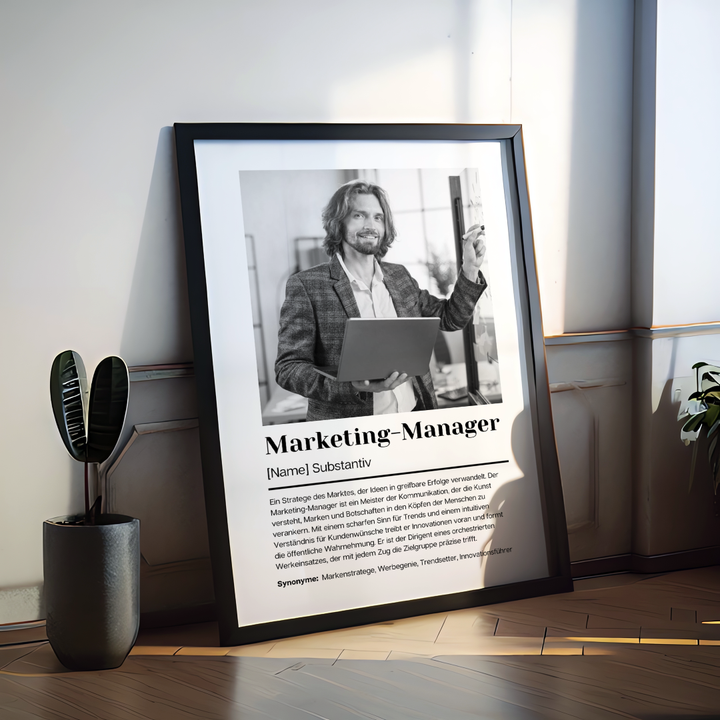 Fotoposter Definition MARKETING-MANAGER personalisiert