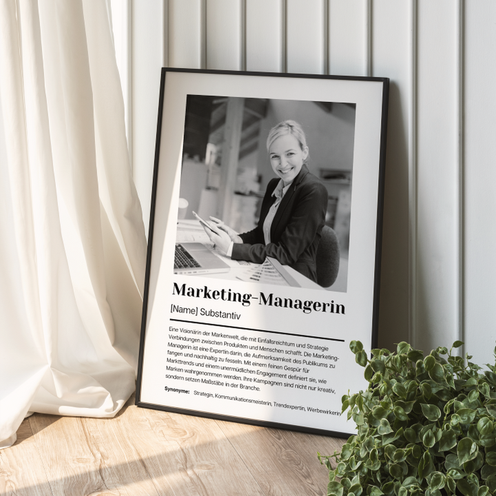 Fotoposter Definition MARKETING-MANAGERIN personalisiert