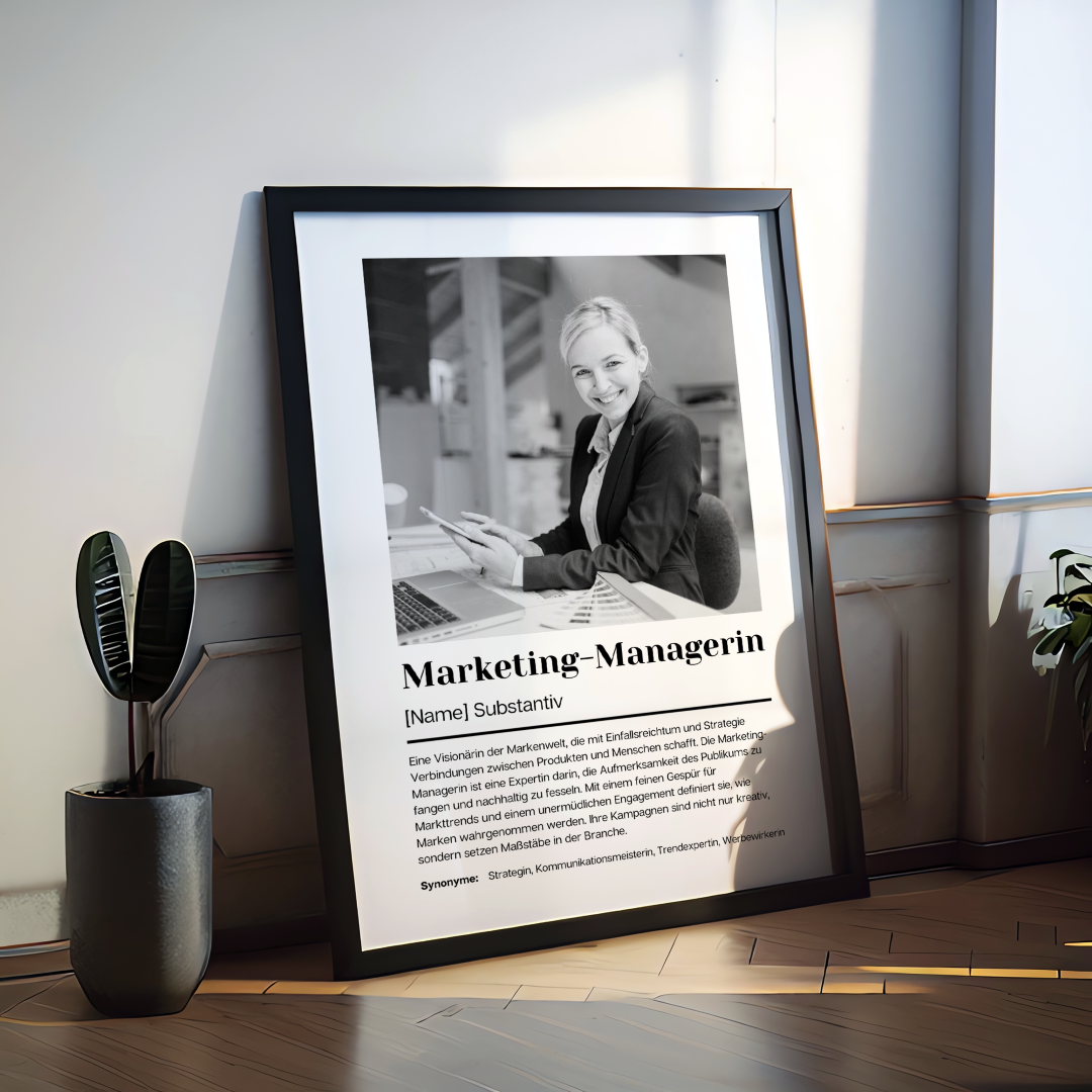 Fotoposter Definition MARKETING-MANAGERIN personalisiert