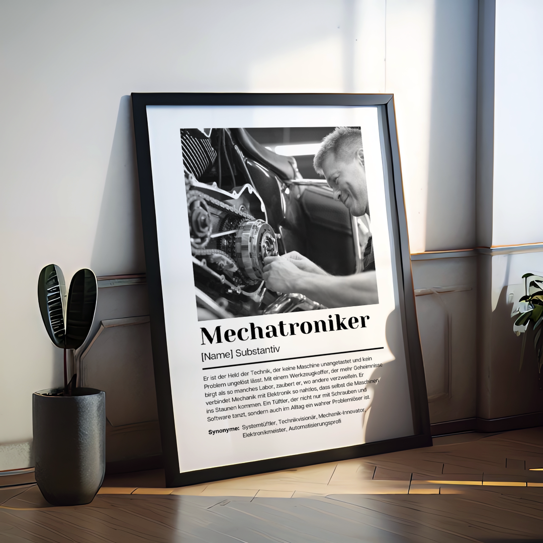 Fotoposter Definition MECHATRONIKER personalisiert