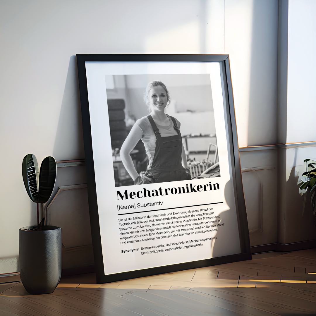 Fotoposter Definition MECHATRONIKERIN personalisiert