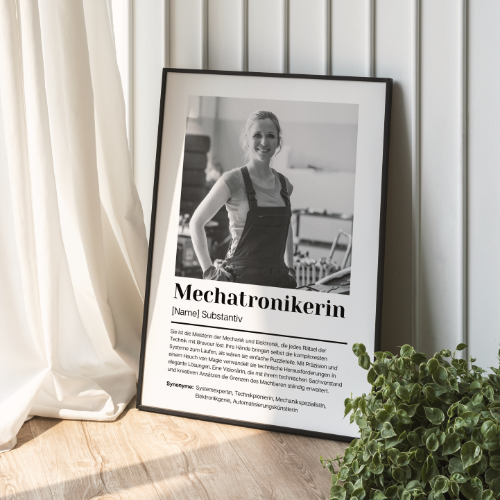 Fotoposter Definition MECHATRONIKERIN personalisiert