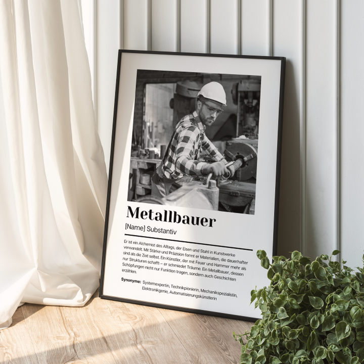 Fotoposter Definition METALLBAUER personalisiert