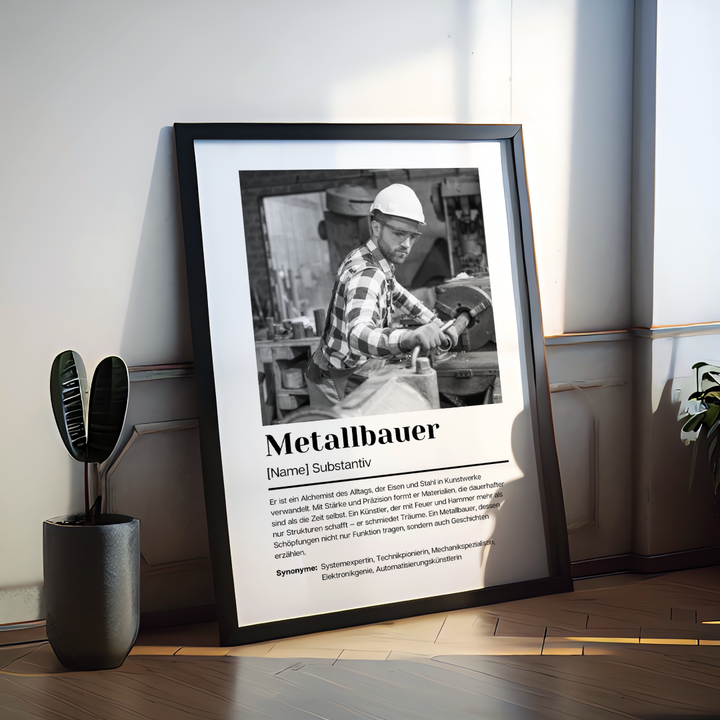 Fotoposter Definition METALLBAUER personalisiert