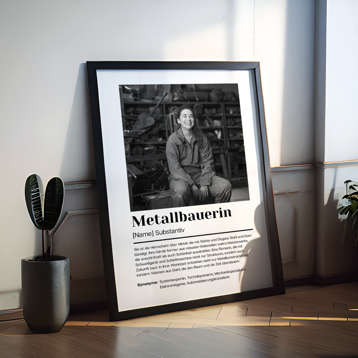 Fotoposter Definition METALLBAUERIN personalisiert