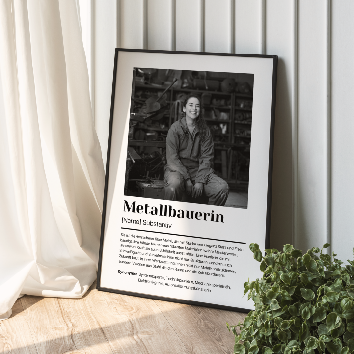 Fotoposter Definition METALLBAUERIN personalisiert