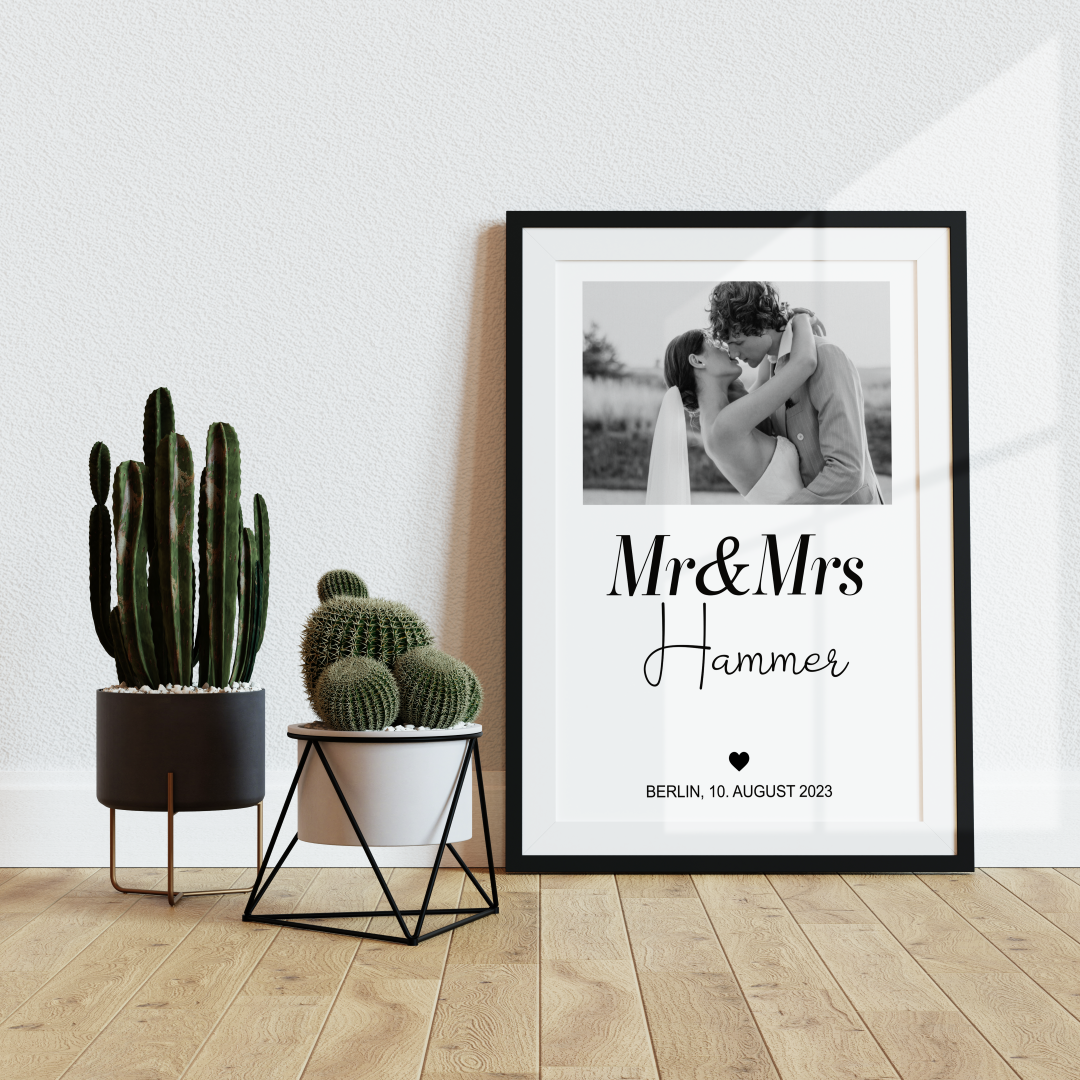 Fotoposter Mr & Mrs 02 personalisiert