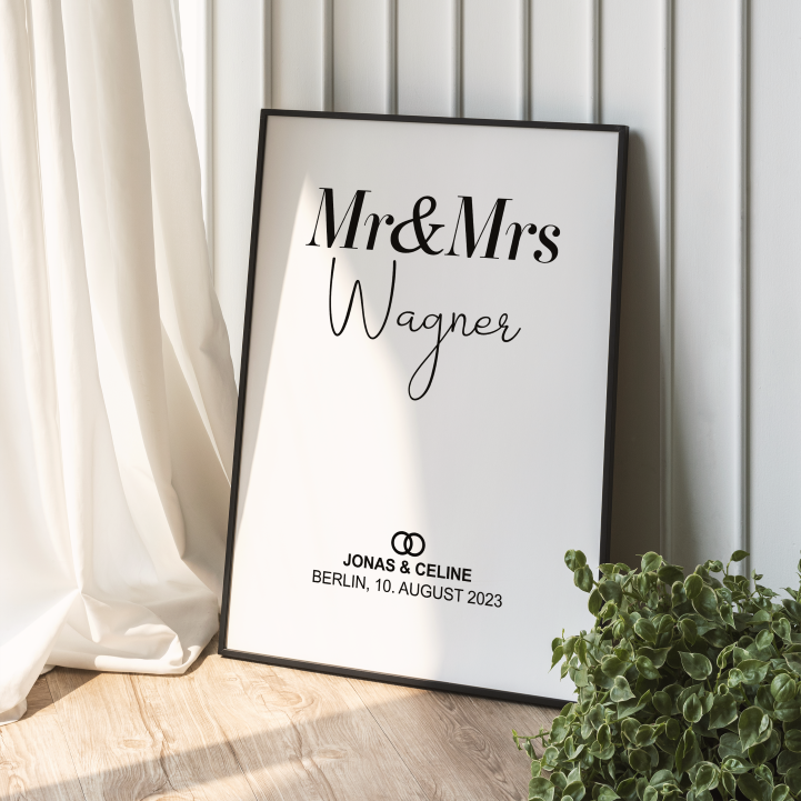 Poster Mr & Mrs 01 personalisiert