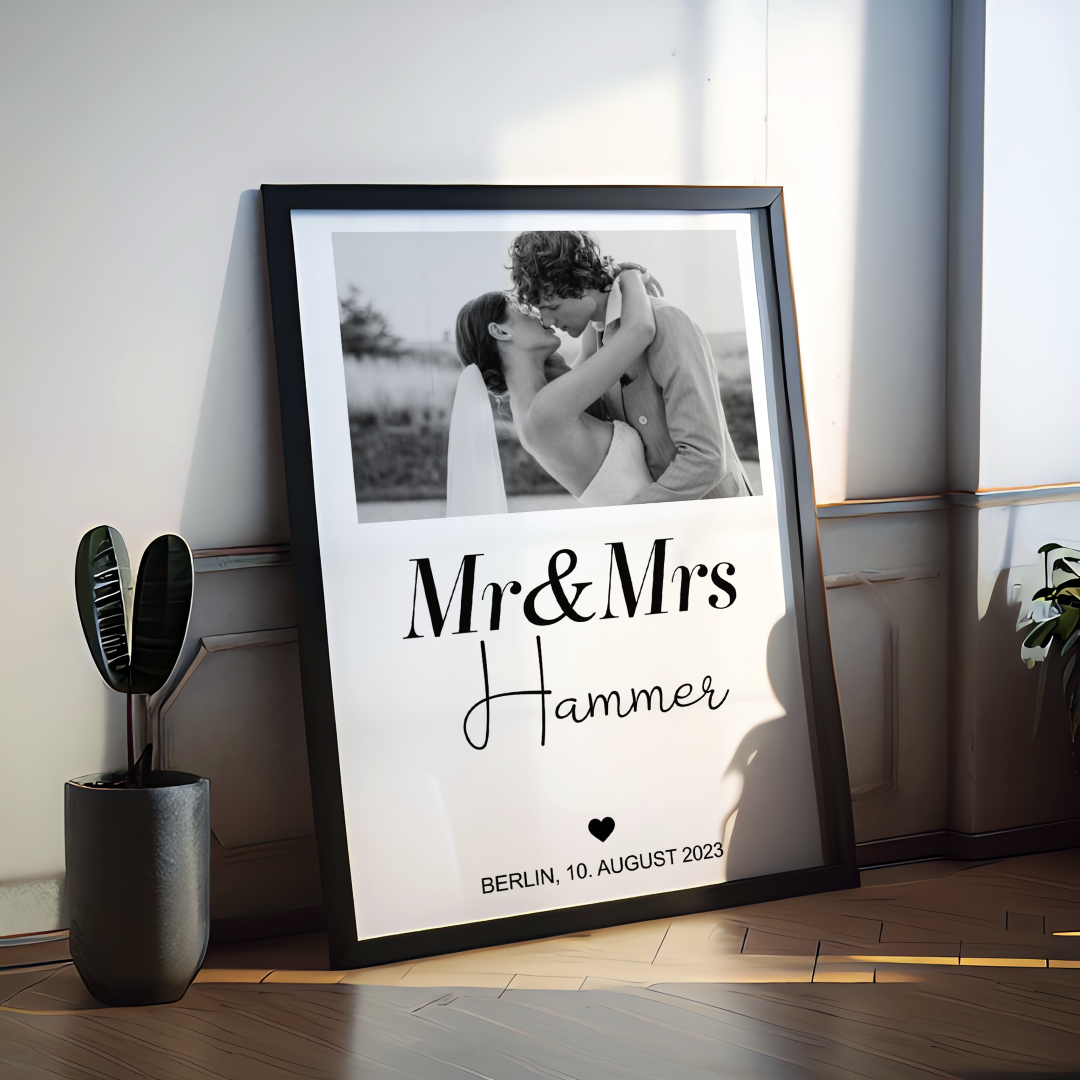 Fotoposter Mr & Mrs 02 personalisiert