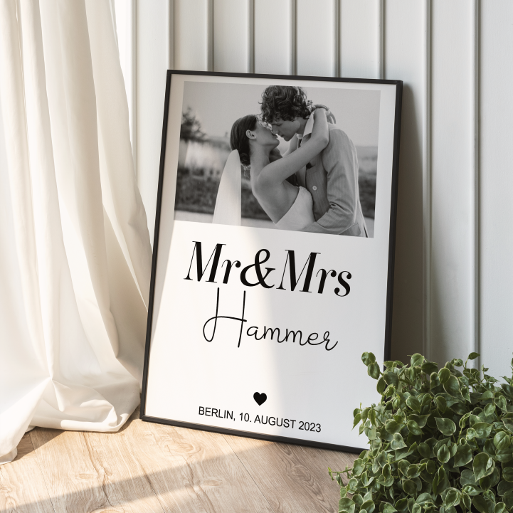 Fotoposter Mr & Mrs 02 personalisiert