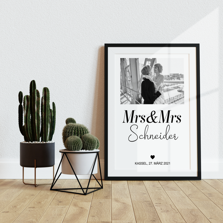 Fotoposter Mrs & Mrs 02 personalisiert