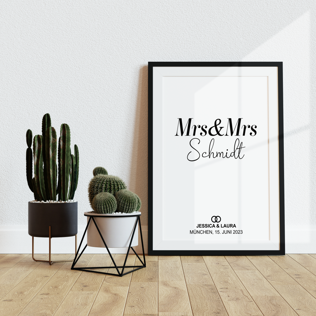 Poster Mrs & Mrs 01 personalisiert