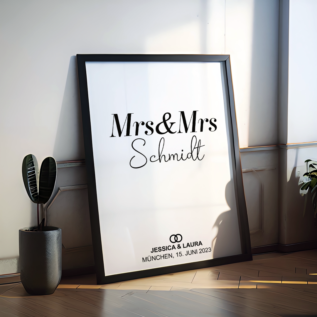 Poster Mrs & Mrs 01 personalisiert