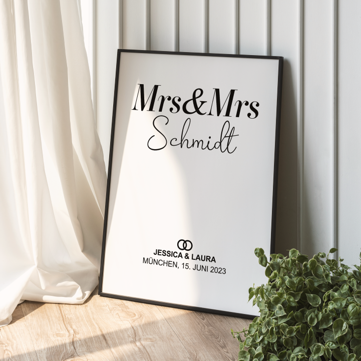 Poster Mrs & Mrs 01 personalisiert