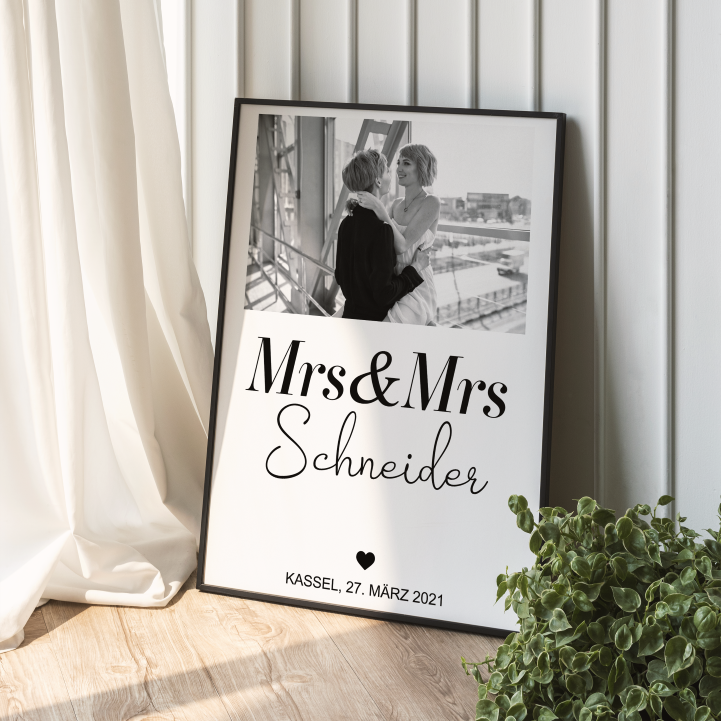 Fotoposter Mrs & Mrs 02 personalisiert