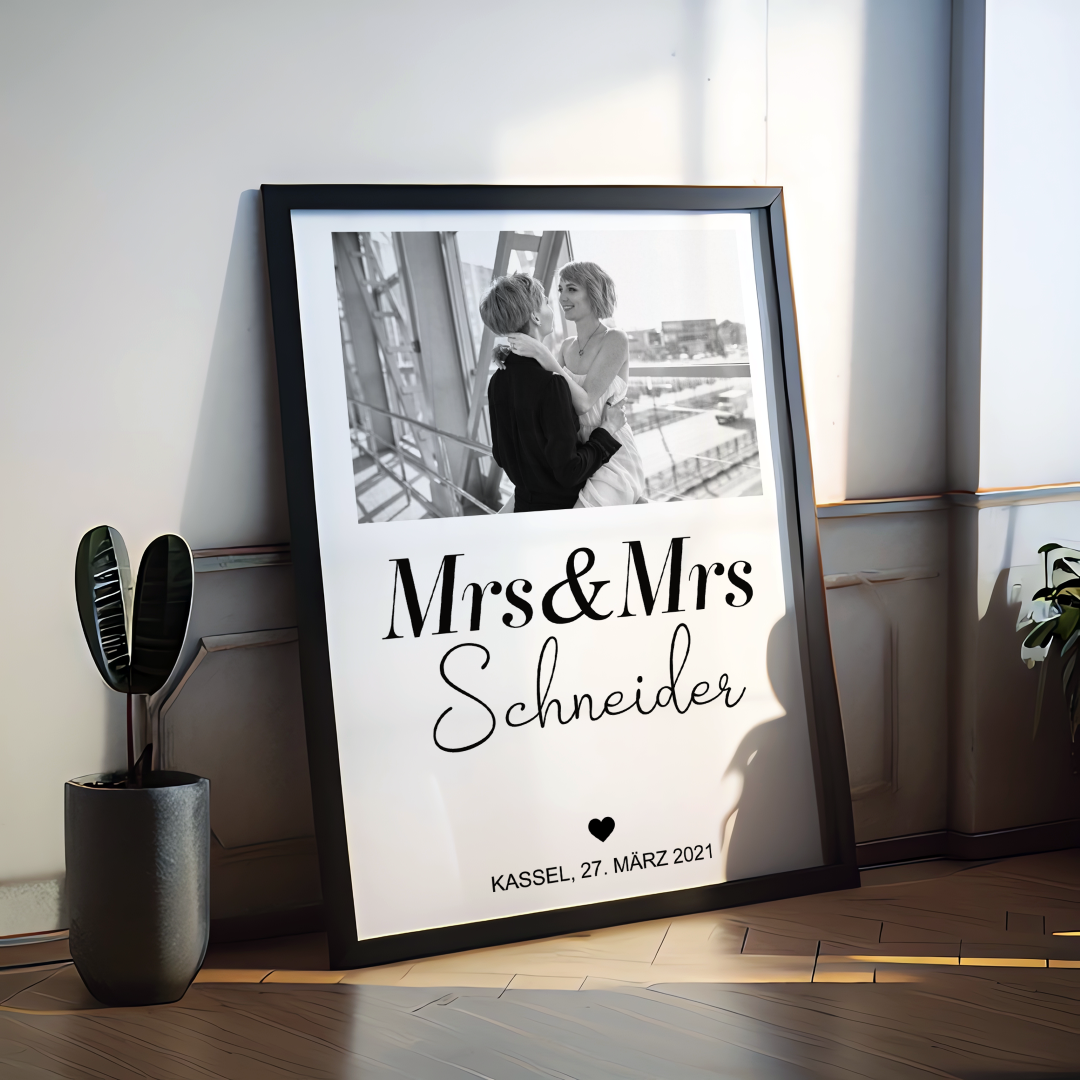 Fotoposter Mrs & Mrs 02 personalisiert