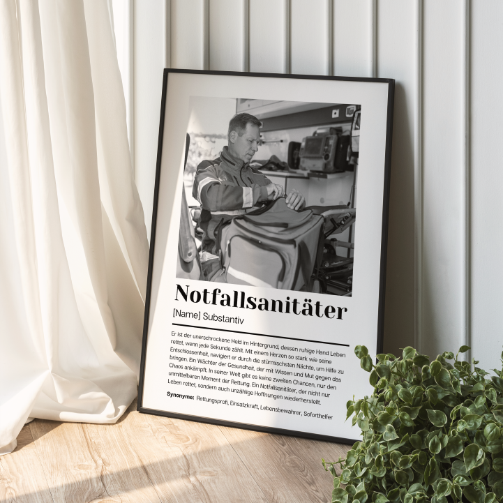 Fotoposter Definition NOTFALLSANITÄTER personalisiert