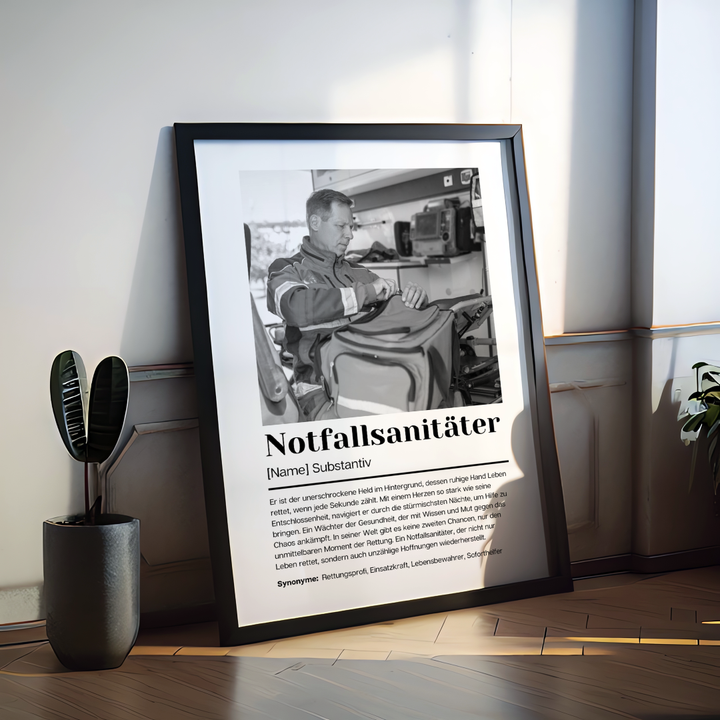 Fotoposter Definition NOTFALLSANITÄTER personalisiert