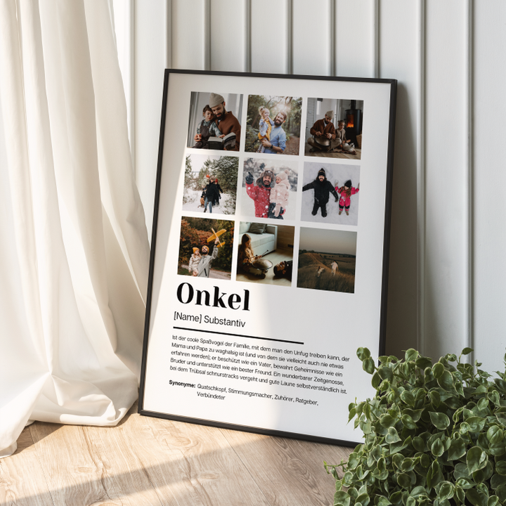 Poster Fotocollage Definition ONKEL personalisiert