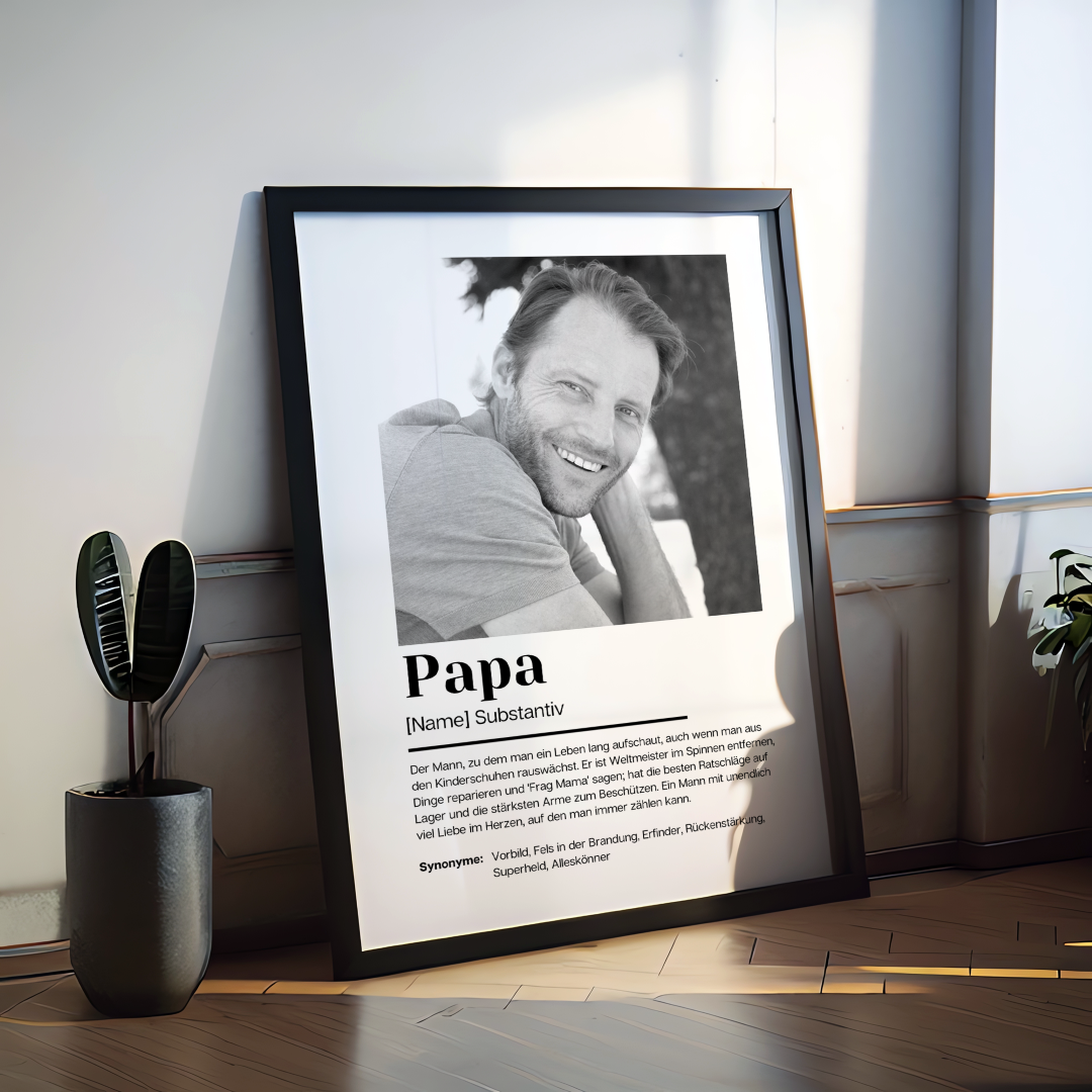 Fotoposter Definition PAPA personalisiert