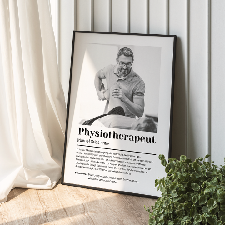 Fotoposter Definition PHYSIOTHERAPEUT personalisiert