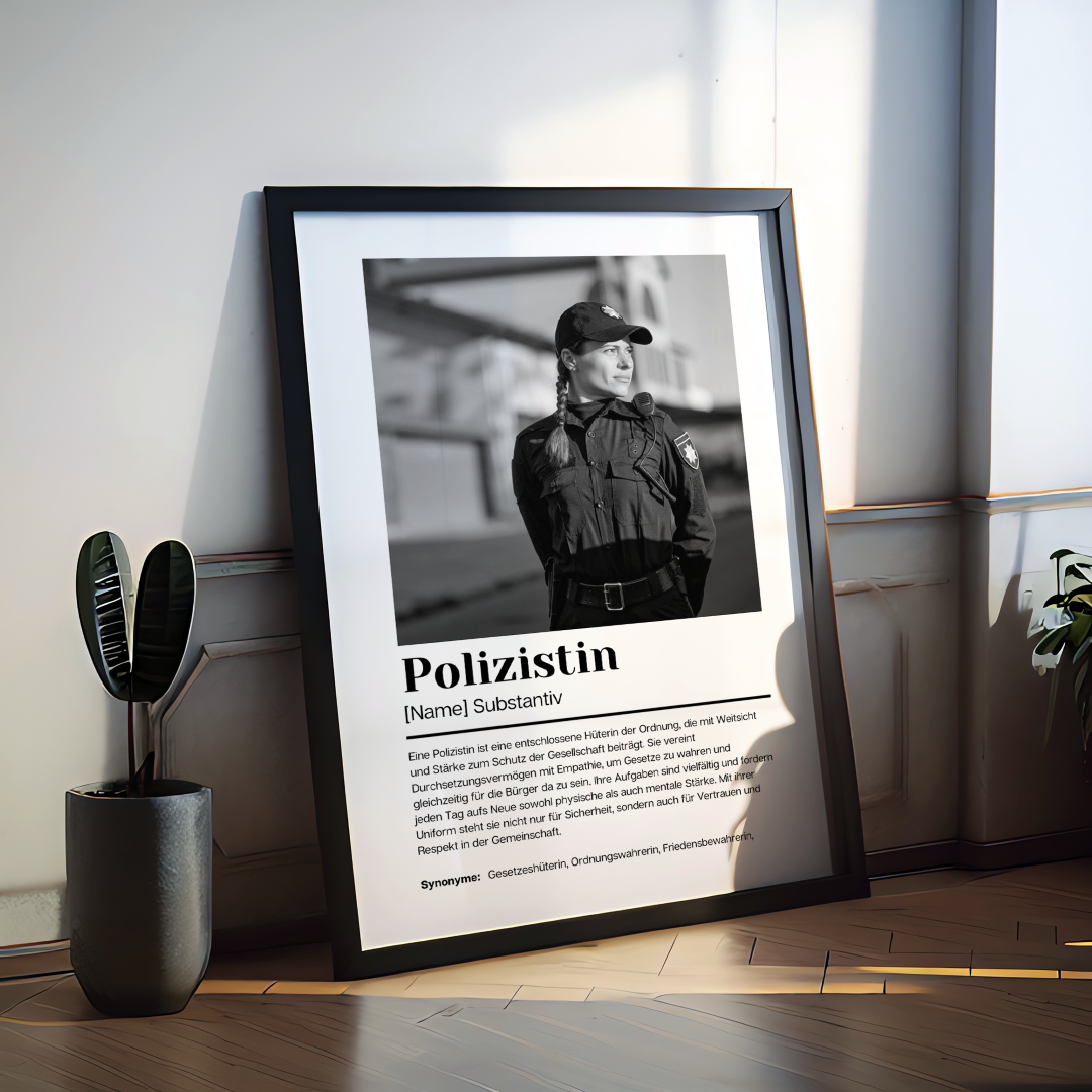 Fotoposter Definition POLIZISTIN personalisiert