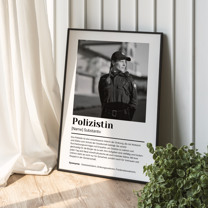 Fotoposter Definition POLIZISTIN personalisiert